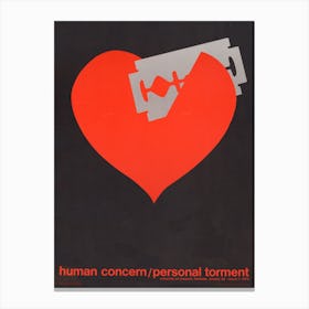 Human Concern : Personal Torment Vintage Exhibition Poster Canvas Print