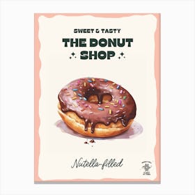 Nutella Filled Donut The Donut Shop 0 Canvas Print