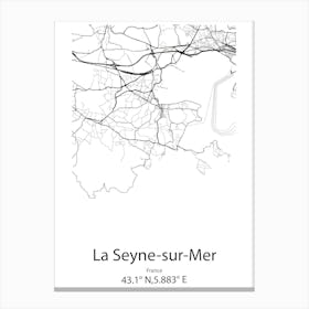 La Seyne Sur Mer,France Minimalist Map Canvas Print