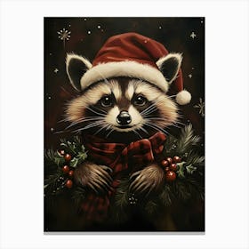 Christmas Raccoon Canvas Print