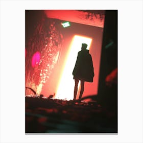 Girl In A Dark Tunnel Canvas Print