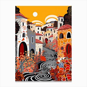 Siracusa, Italy, Illustration In The Style Of Pop Art 2 Canvas Print