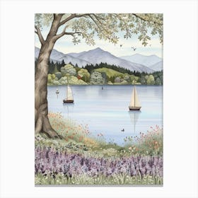 Sailboats On The Lake Canvas Print