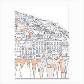 Mount Baker Usa Color Line Drawing (5) Canvas Print