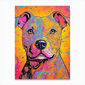 Colourful Staffordshire Bull Terrier Dog Portrait Canvas Print