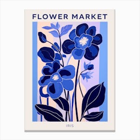 Blue Flower Market Poster Iris 4 Canvas Print