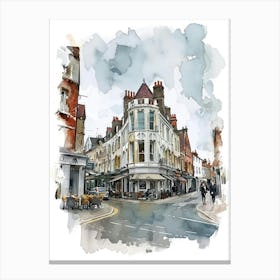 Kingston Upon Thames London Borough   Street Watercolour 3 Canvas Print