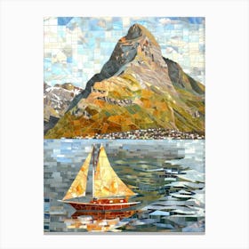 Sailboat In The Fjord Canvas Print