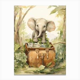 Elephant Painting Traveling Watercolour 4  Canvas Print