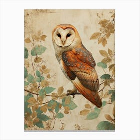 Oriental Bay Owl Japanese Painting 4 Canvas Print
