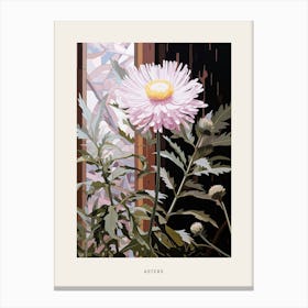 Flower Illustration Asters 8 Poster Canvas Print