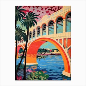 Vizcaya Bridge, Getxo, Spain, Colourful 3 Canvas Print