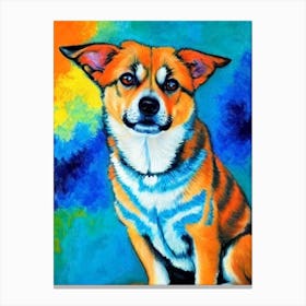 Swedish Vallhund Fauvist Style dog Canvas Print