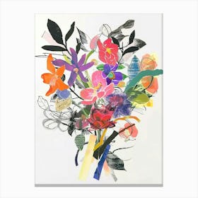 Bergamot 1 Collage Flower Bouquet Canvas Print
