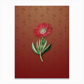 Vintage Red Edged Fig Marigold Botanical on Falu Red Pattern n.0742 Canvas Print