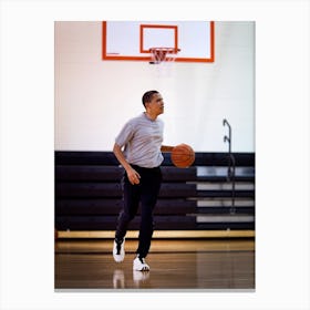 Barack Obama Plays Basketball Canvas Print