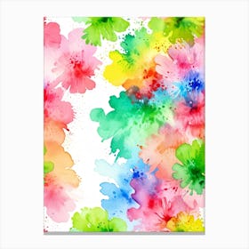 Watercolor Flowers Seamless Pattern 2 Canvas Print