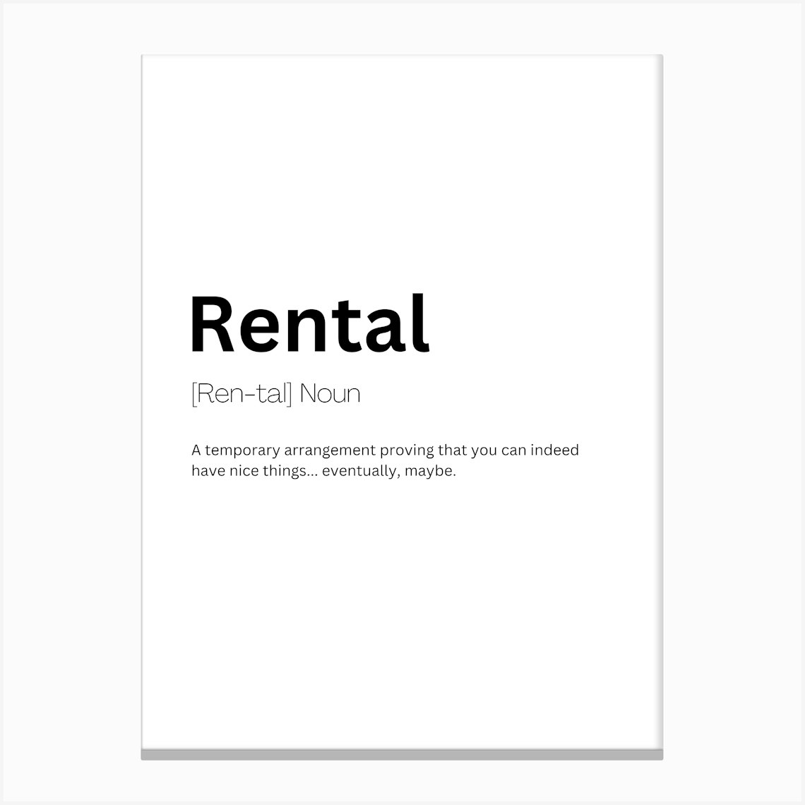 Rental Definition Meaning 1 Canvas Print by Kaigozen