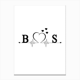 Personalized Couple Name Initial B And S Monogram Canvas Print
