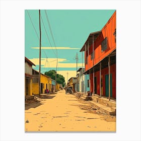 Zanzibar, Tanzania, Flat Illustration 1 Canvas Print