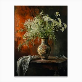 Baroque Floral Still Life Queen Annes Lace 1 Canvas Print