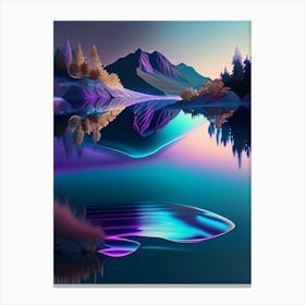 Lake, Waterscape Holographic 2 Canvas Print