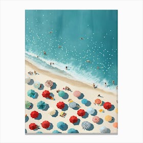 Umbrellas On The Beach Canvas Print