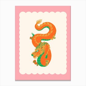 Year Of The Dragon Pink Canvas Print