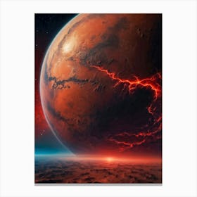 Red Mars Planet Landscape Canvas Print