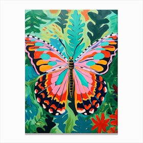 Pop Art Malachite Butterfly 2 Canvas Print