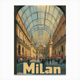 Aihrgdesign A Classic 1960s Travel Poster For Milan Showcasin D36a7085 6e58 4522 8aab 623f492d862c 3 Canvas Print