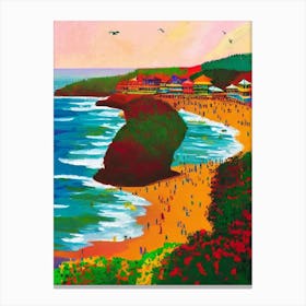 Baga Beach, Goa, India Hockney Style Canvas Print