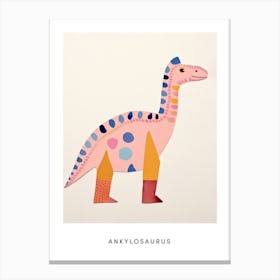 Nursery Dinosaur Art Ankylosaurus 4 Poster Canvas Print
