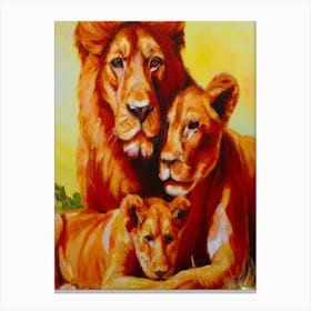 Lion Family Canvas Print