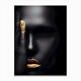 Gold Lips 1 Canvas Print