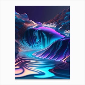 Flowing Water, Waterscape Holographic 1 Canvas Print