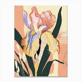 Colourful Flower Illustration Iris 5 Canvas Print