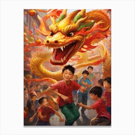 Dragon Dancing Chinese New Year 2 Canvas Print