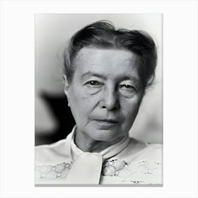 French Writer Simone De Beauvoir Canvas Print