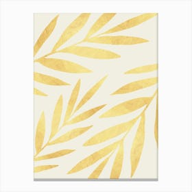 Golden tropical leaf 9 Canvas Print