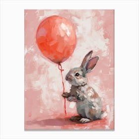Cute Rabbit 11 With Balloon Canvas Print