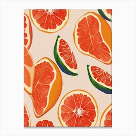 Grapefruit Abstract Pattern Illustration 1 Canvas Print