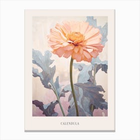 Floral Illustration Calendula 1 Poster Canvas Print
