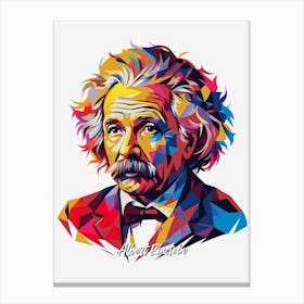 Albert Einstein 1 Portrait WPAP Pop Art Canvas Print