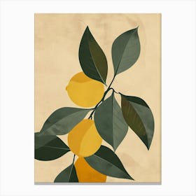 Lemon Tree Minimal Japandi Illustration 2 Canvas Print