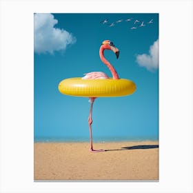 Flamingo Beach Life Canvas Print