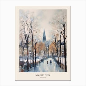 Winter City Park Poster Vondelpark Amsterdam 3 Canvas Print