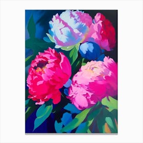Alexander Fleming Peonies Colourful Painting Canvas Print