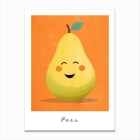 Friendly Kids Pear 4 Poster Canvas Print