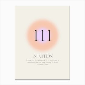 Angel Number 111 Intuition Canvas Print